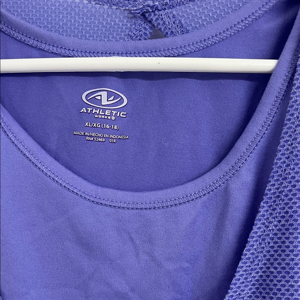 Athletic Works Purple Layered Mesh Tank Top XL | Activewear Workout - Picture 2 of 3